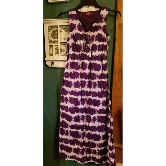 Merona Dresses & Skirts - Merona Sleeveless Dress Purple Tie Dye Size XS X-Small V-neck Maxi Lined Womens
